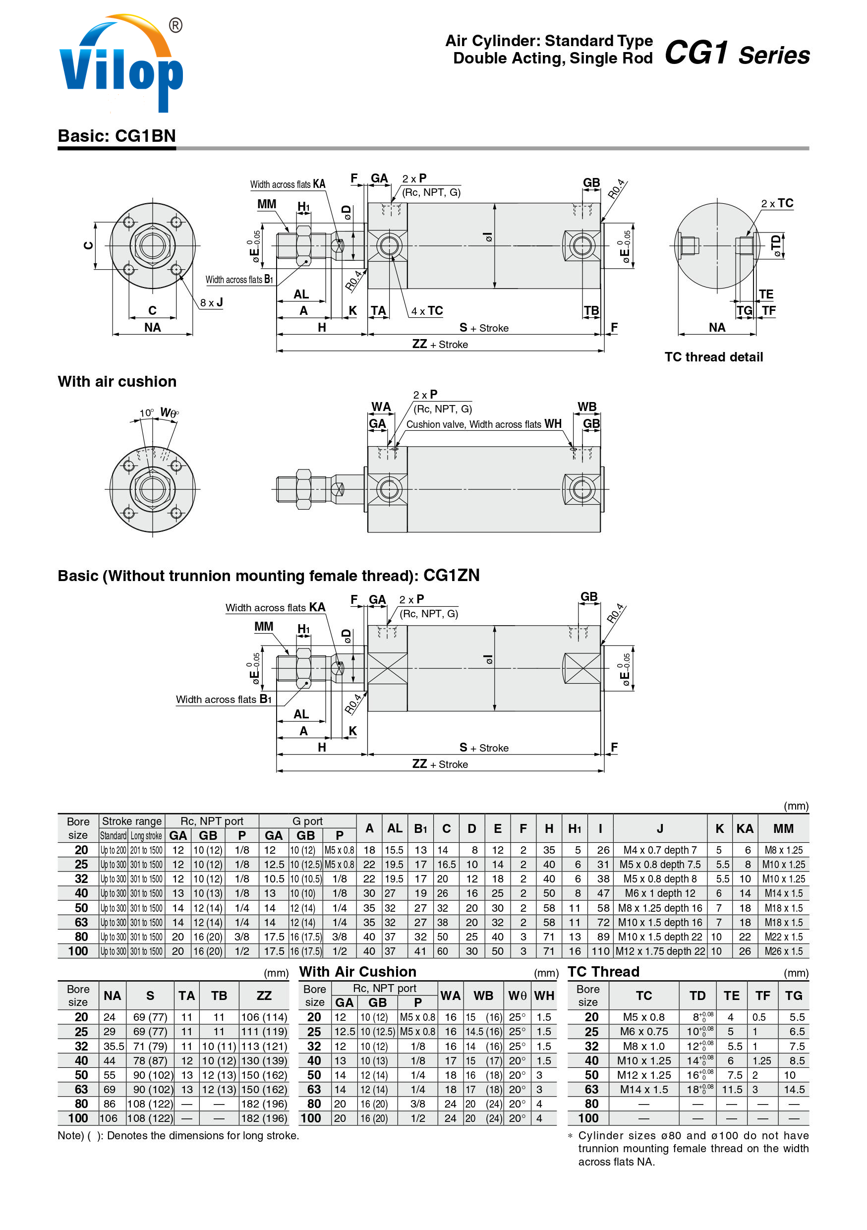 CG1 Series Standard Cylinder - Buy standard cylinder, stainless steel ...